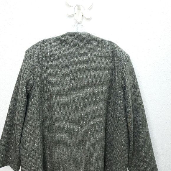 TRIONA Women's Size 100% Pure New Wool Chevron Suit Blazer Skirt Set - Picture 7 of 16